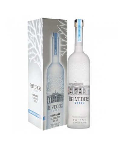 WODKA BELVEDERE NIGHT SABER ILLUMINATED BOTTLE| ML. 3000 Jeroboam| Astucciata