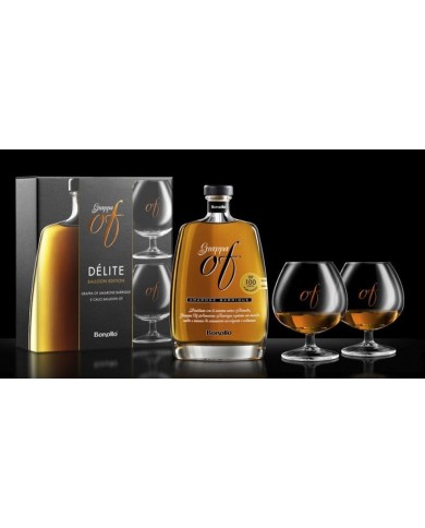 GRAPPA OF AMARONE BONOLLO CON CALICI DEGUSTAZIONE| ML. 350| Astuccciato