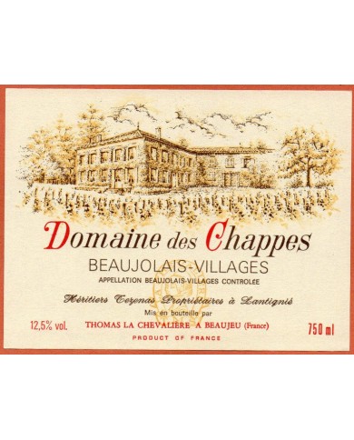 BEAUJOLAIS VILLAGES DOMAINE DES CHAPPES (2020)| ML. 750