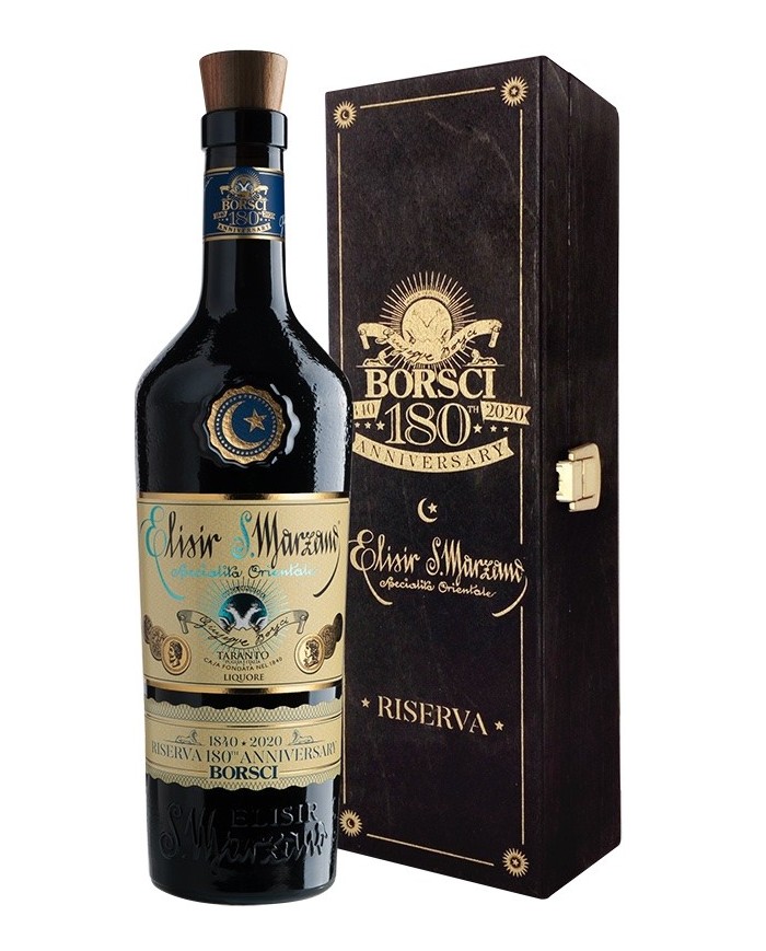 ELISIR SAN MARZANO RISERVA 180 th BORSCI| ML. 700| Cassa legno
