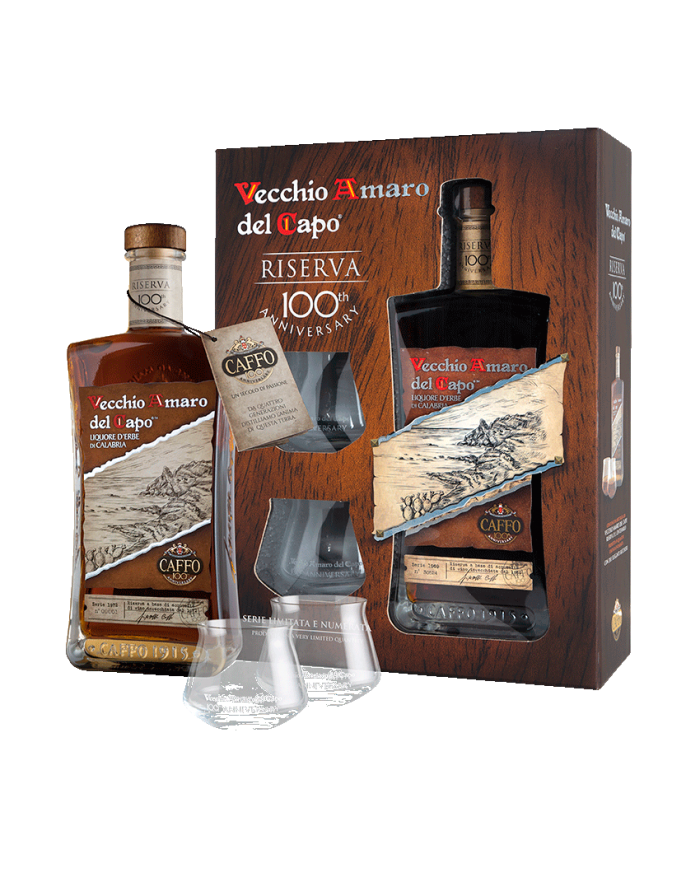 VECCHIO AMARO DEL CAPO RISERVA DEL CENTENARIO CAFFO CON BICCHIERI| ML. 700| Astucciato